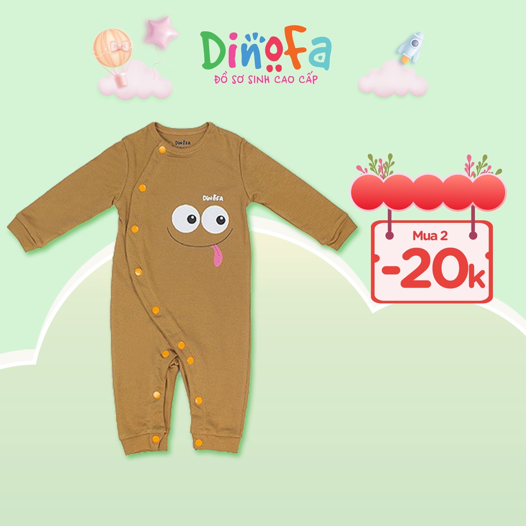 Jumpsuit cho bé 0-9 tháng nhiều màu, Bodysuit dài tay cho bé 100% cotton, quần áo sơ sinh họa tiết mặt cười, cúc bên