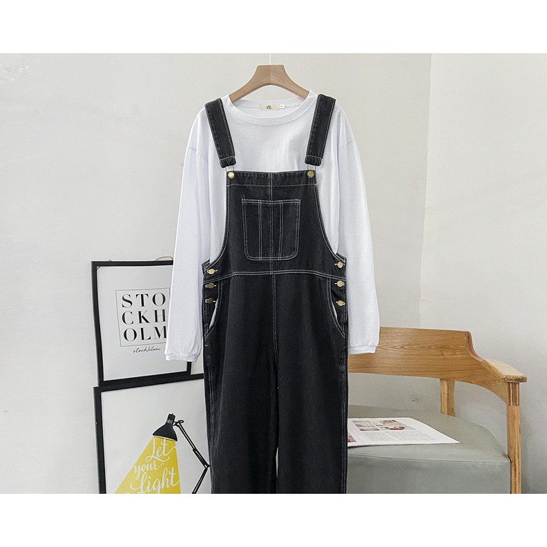 Quần yếm jeans MINION CLOTHING dáng Unisex form rộng Ulzzang Streetwear Hàn Quốc chất bò dày dặn QY3259 | BigBuy360 - bigbuy360.vn