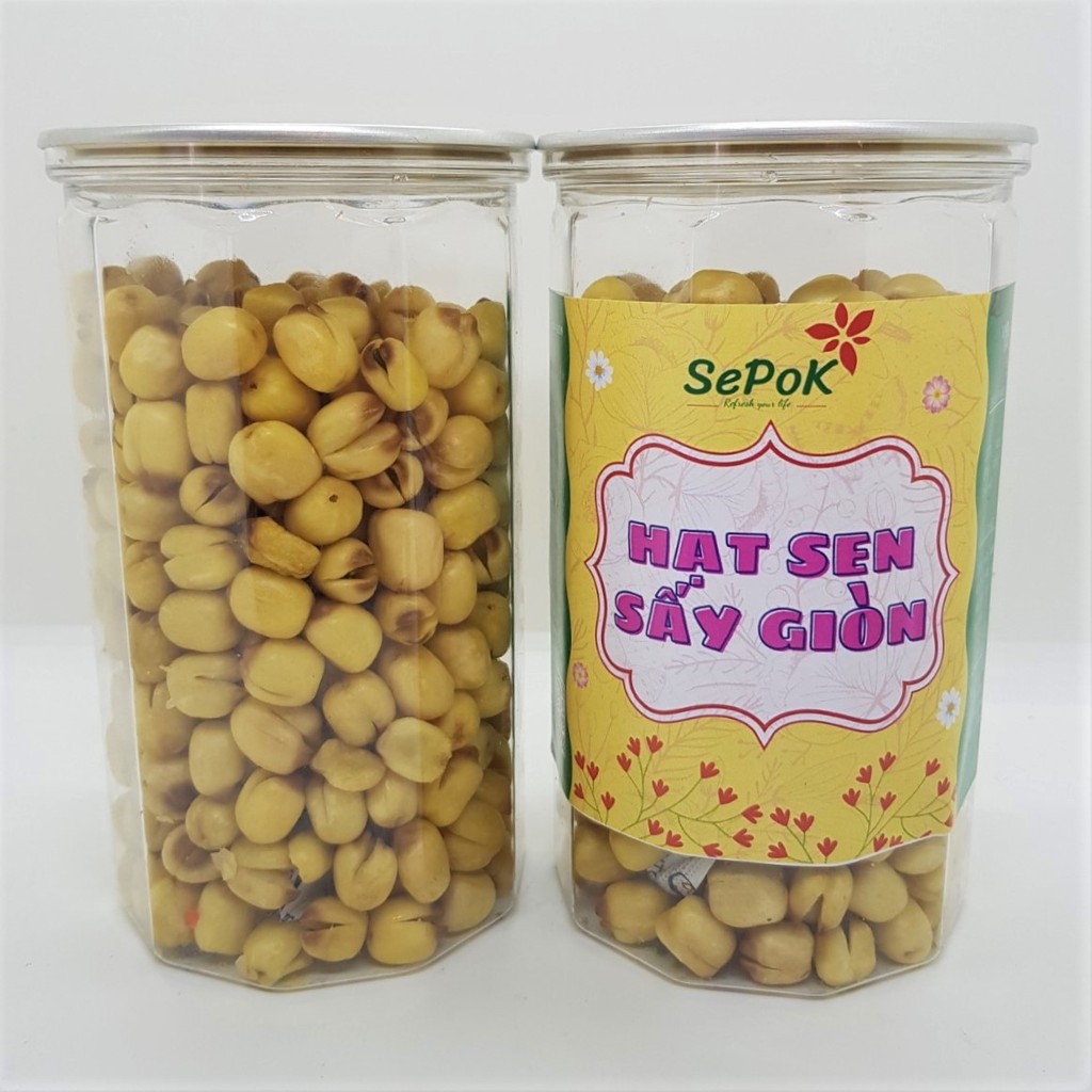 Hạt Sen Sấy Đồng Tháp Khô Giòn Ăn Liền, Không Đường 300g, Hủ PET Sang Trọng - SePok