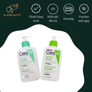 Sữa rửa mặt cerave cho da khô da dầu mụn 236ml dưỡng ẩm da mặt - ELEBEAUTY