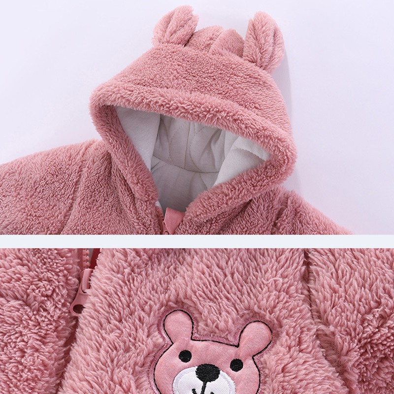 Body lông ủ ấm 3 lớp khóa kéo cho bé 0-12 tháng Hàng cao cấp xuất khẩu Châu Âu SLNB05