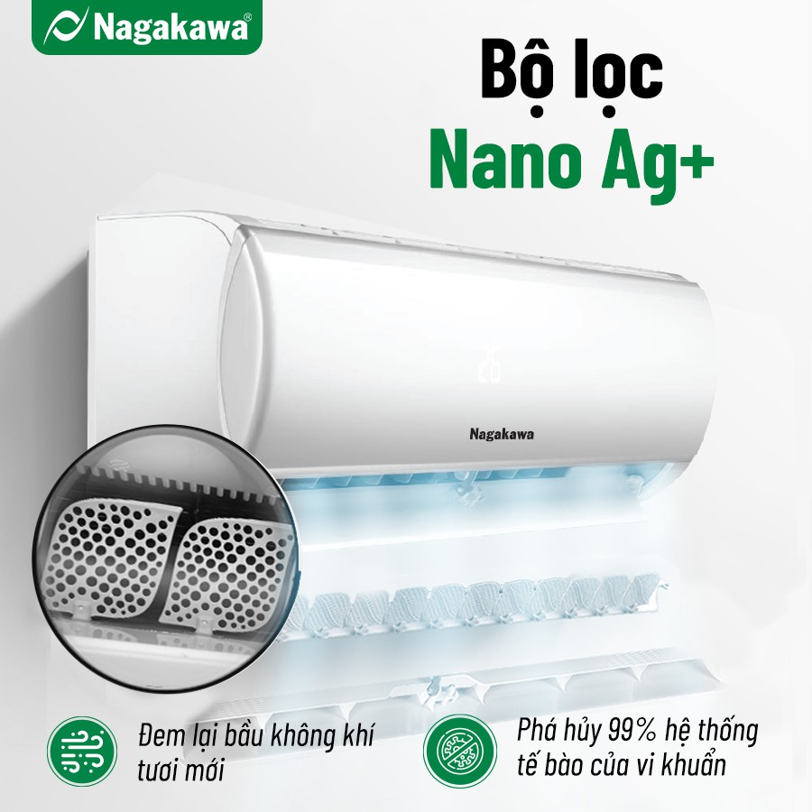 [Mã ELHA10 giảm 6% đơn 5TR] Điều Hòa 2 Chiều 18000 BTU/H NAGAKAWA NS-A18R1M05 - Made in Malaysia - Bảo Hành 2 Năm