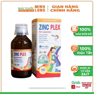 ZinC Plex - Bổ sung kẽm, vitamin tổng hợp cho bé. Hỗ trợ tăng sức đề kháng, kích thích tiêu hóa, ăn ngon miệng (Lọ 100ml