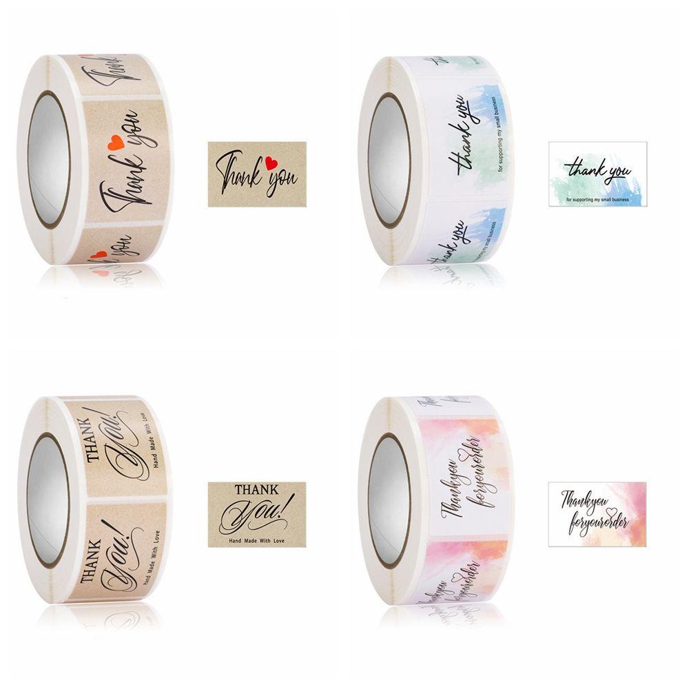 Cuộn 350 Nhãn Dán Thank You 2.5x3.7cm Trang Trí Quà Tặng