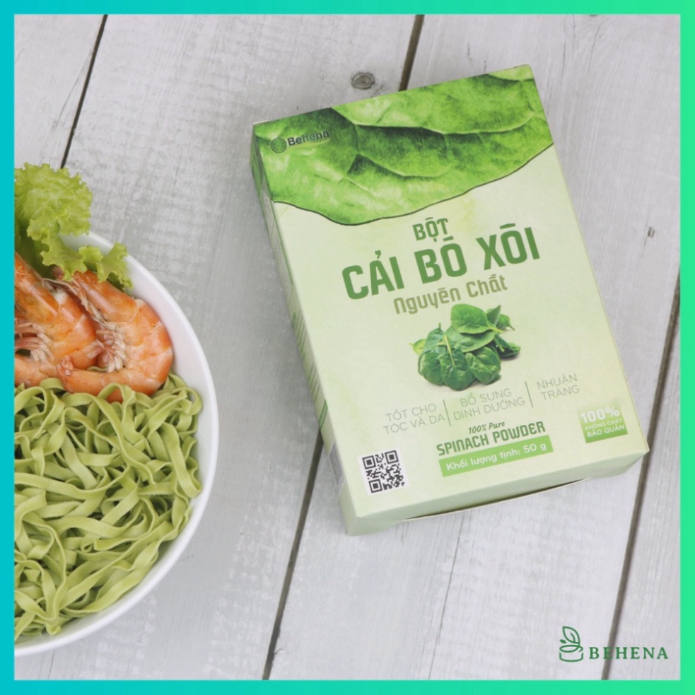 Bột Cải Bó Xôi Behena 50g Hữu Cơ Nguyên Chất, Bổ Sung Lượng Rau Cần Thiết Cho Cơ Thể Hàng Ngày