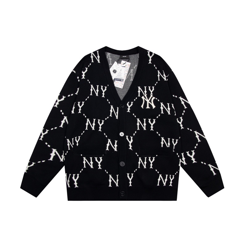 ❤❀  ❤ Mlb Áo Khoác Cardigan Tay Dài Cổ Chữ V Thêu Chữ Thời Trang