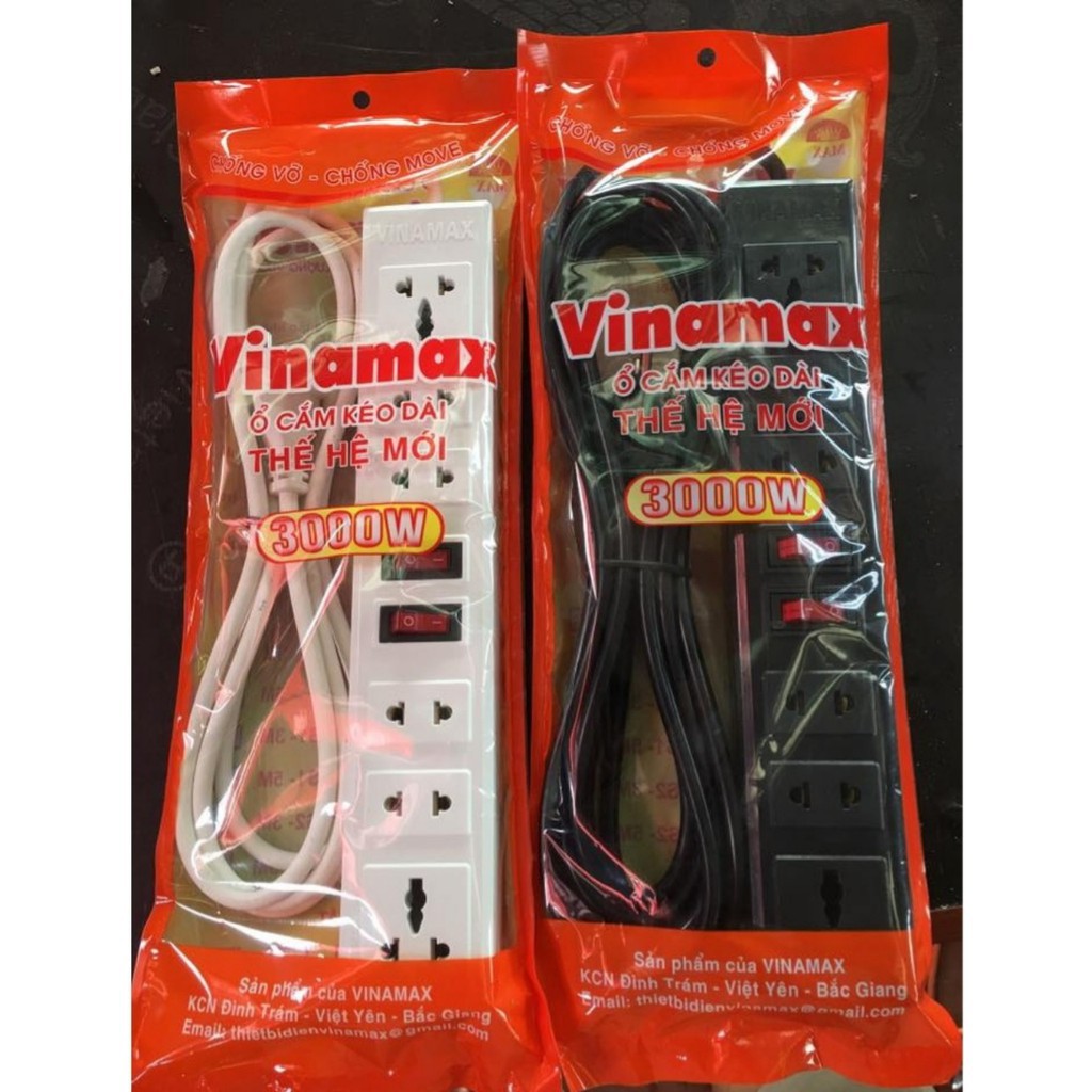 Ổ cắm có dây Vinamax 2 công tắc