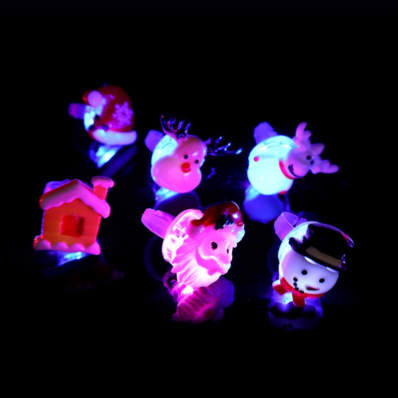 Trẻ em độc đáo Đèn LED phát sáng Nhẫn hoạt hình nhiều hình dạng khác nhau Quà tặng đồ chơi Giáng sinh Halloween Gậy Phát Sáng Cổ Vũ Cho Buổi Hòa Nhạc
