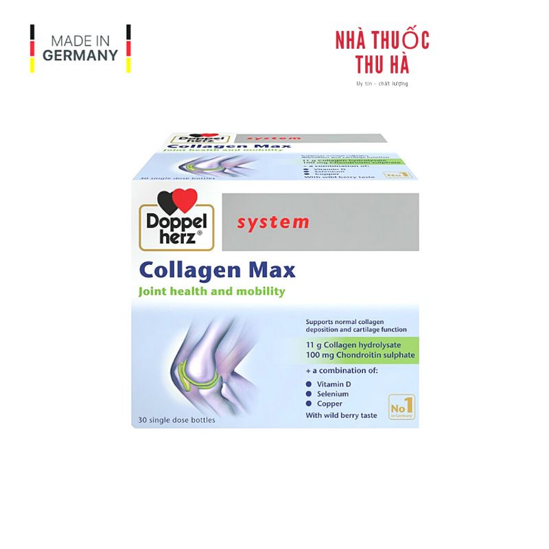 TPCN Nhập Khẩu] Collagen thuỷ phân tăng độ linh hoạt của khớp Doppelherz Collagen Max (Hộp 10 ống/30 ống)