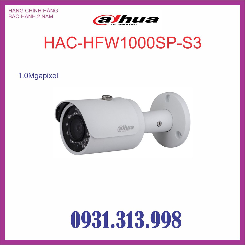 Camera 4 IN 1 Hồng Ngoại 1.0 Megapixel DAHUA HAC-HFW1000SP-S3