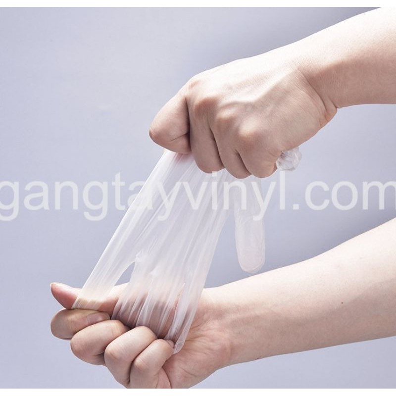 Găng tay Vinyl PVC Gloves Cao Cấp High Quality  size M 100c/hộp