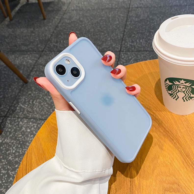 Ốp điện thoại trong suốt màu nhám chống sốc cho iPhone 13 pro max 13 mini 12 11 pro max x xs max xr 7 8 plus se 2020 | BigBuy360 - bigbuy360.vn