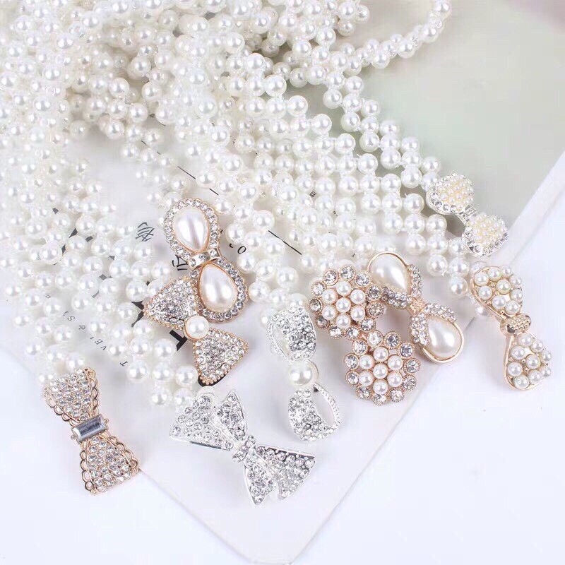 Thắt lưng nữ đính ngọc mặt tròn dễ thương thời trang Hàn Quốc