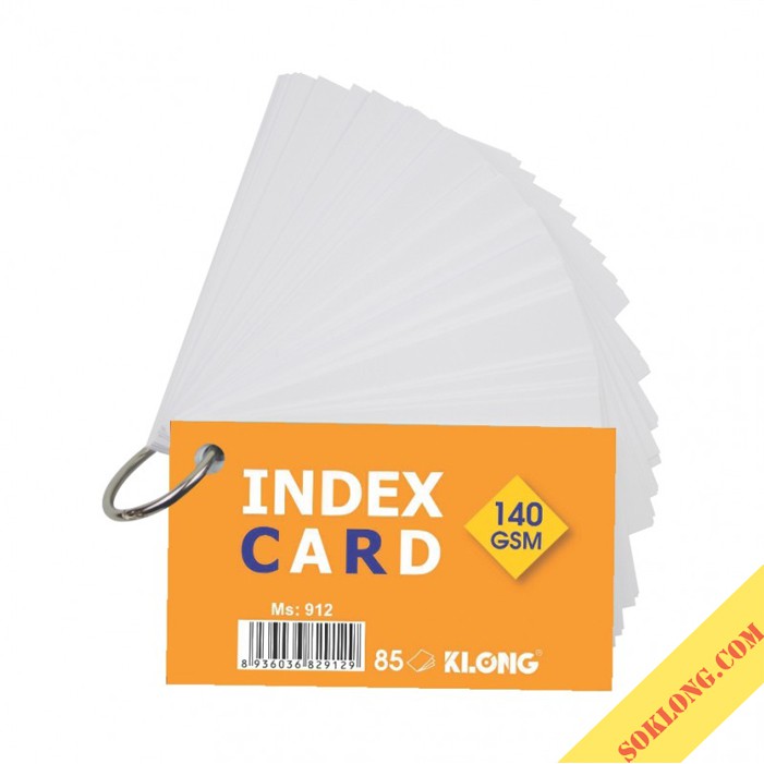 Tập thẻ Index Card A7 học ngoại ngữ giấy dày KLong MS912