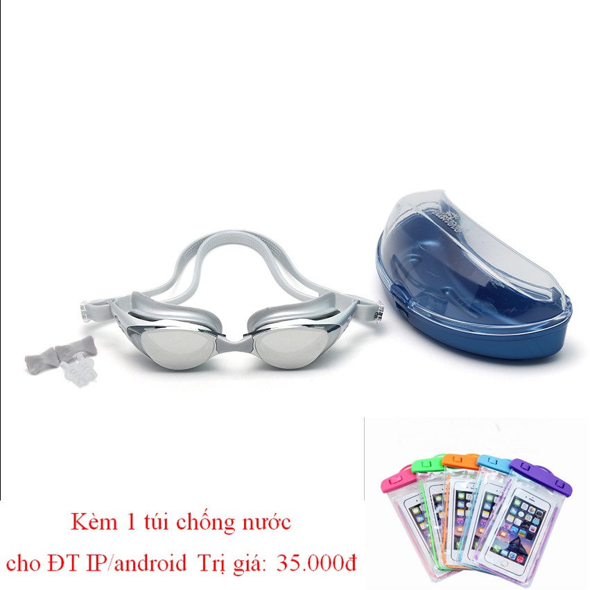 [Combo 2] Kính bơi Shenyu tráng bạc chống tia UV kèm túi chống nước điện thoại KB 1026