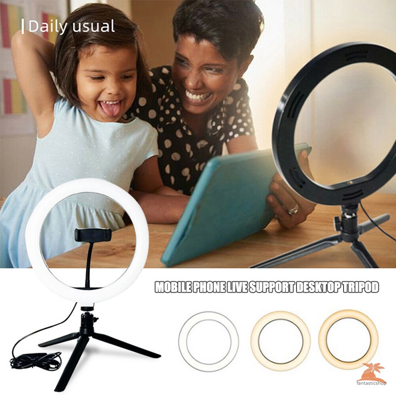 【COD】 10 Inch LED Ring Light Lamp Selfie Camera Phone Studio Tripod Stand Video Dimmable Adjustable Angle New