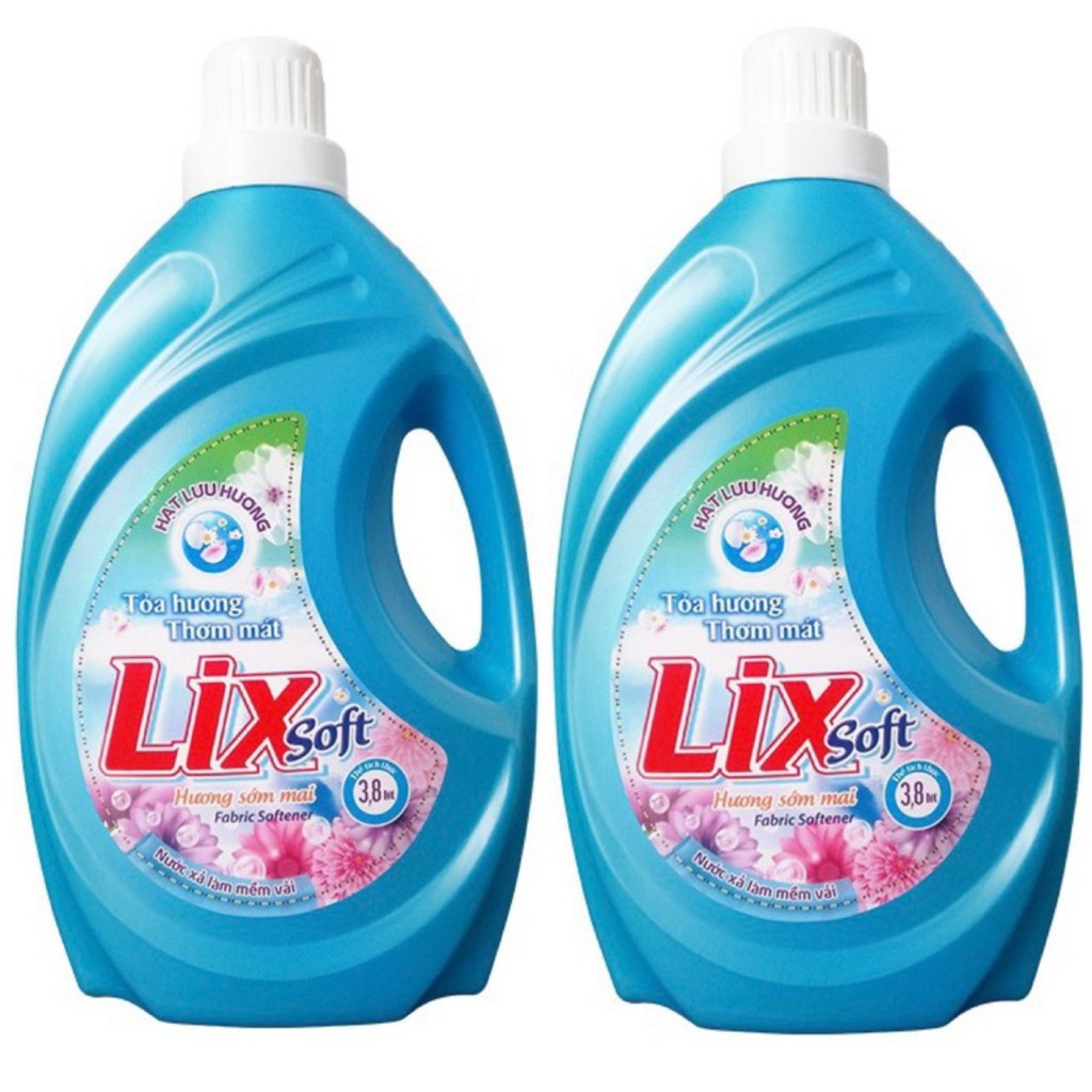 COMBO CAN nước giặt LiX 3,6KG ĐỎ ĐẬM ĐẶC +nước xả LIX 3,8 KG hương hoa hồng