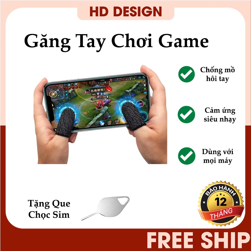 Găng Tay Chơi Game FreeFire, Pubg Mobile, Liên Quân - Cảm Ứng Mượt - Chống Mồ Hôi Tay - Bao Tay Gaming Cho Điện Thoại