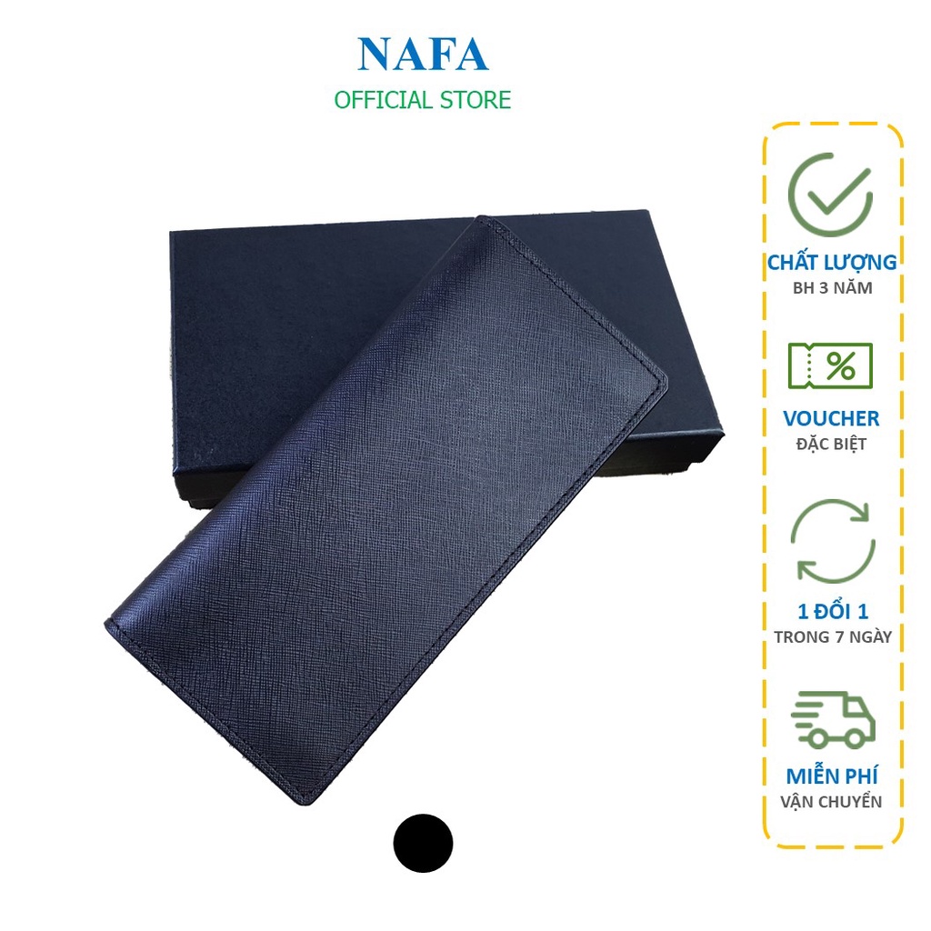 Ví dài da bò Safiano New Black thời trang cao cấp NAFA WL112
