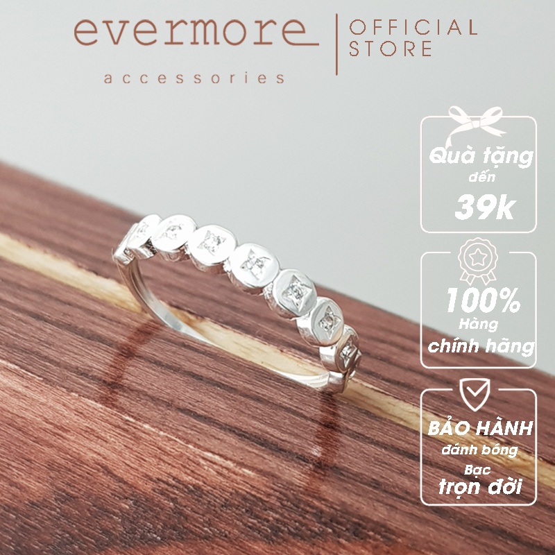 Nhẫn bạc hoa may mắn EVERMORE, nhẫn bạc đơn giản lucky flower thanh lịch, minimalism - N037