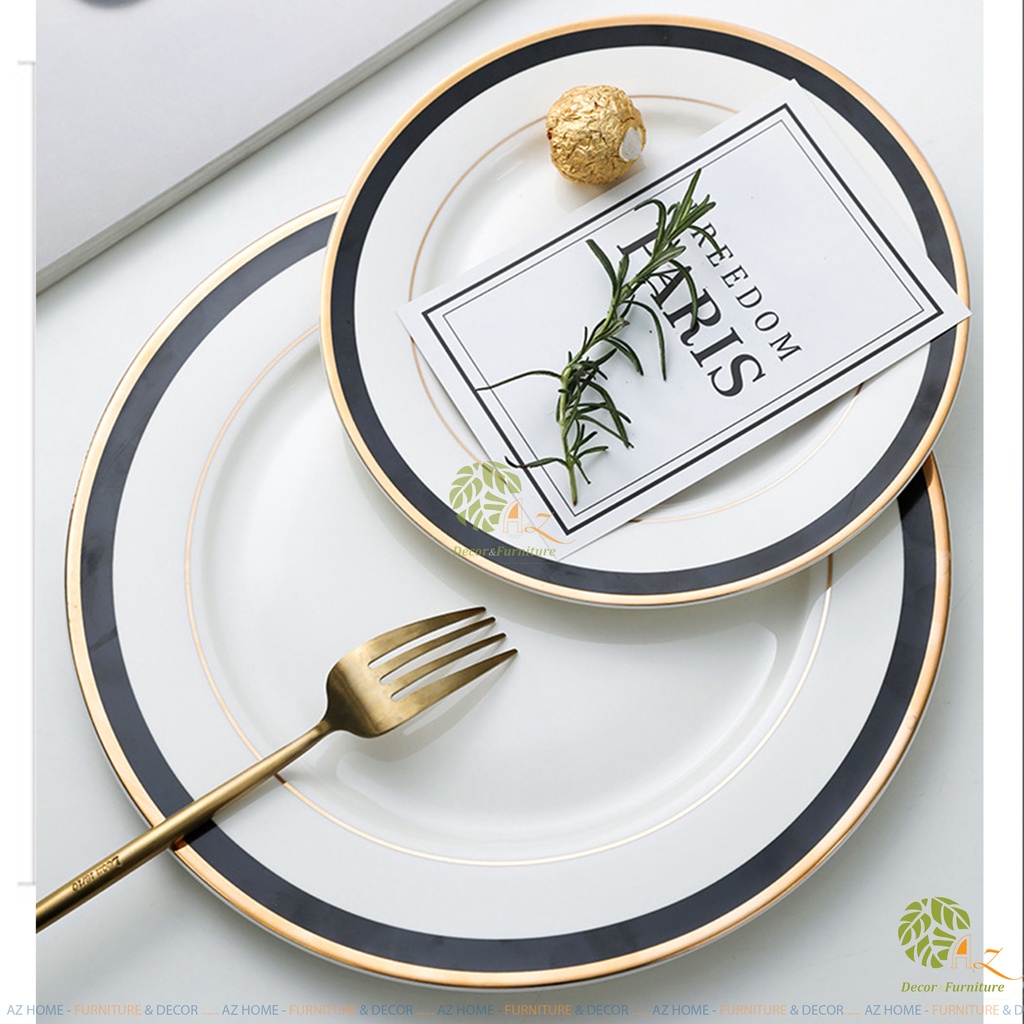 Bộ đĩa Pasta - Đĩa gốm sứ cao cấp - Đĩa decor