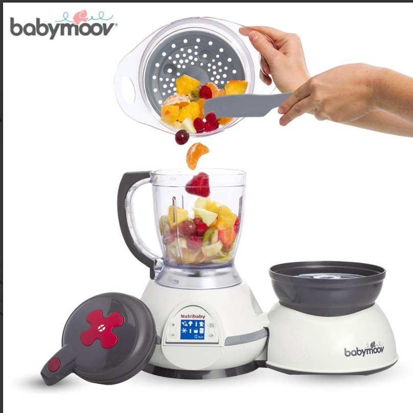 MÁY XAY HẤP ĐA NĂNG NUTRIBABY 5IN1 BABYMOOV (CHERRY)