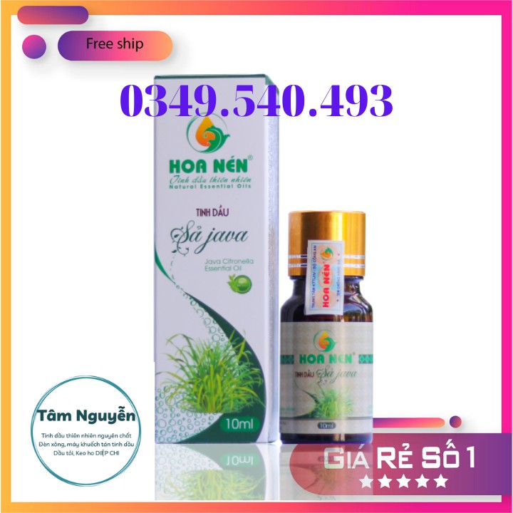 Tinh dầu sả Java-10ml Hoa Nén- đuổi muỗi, khử mùi, làm sạch không khí