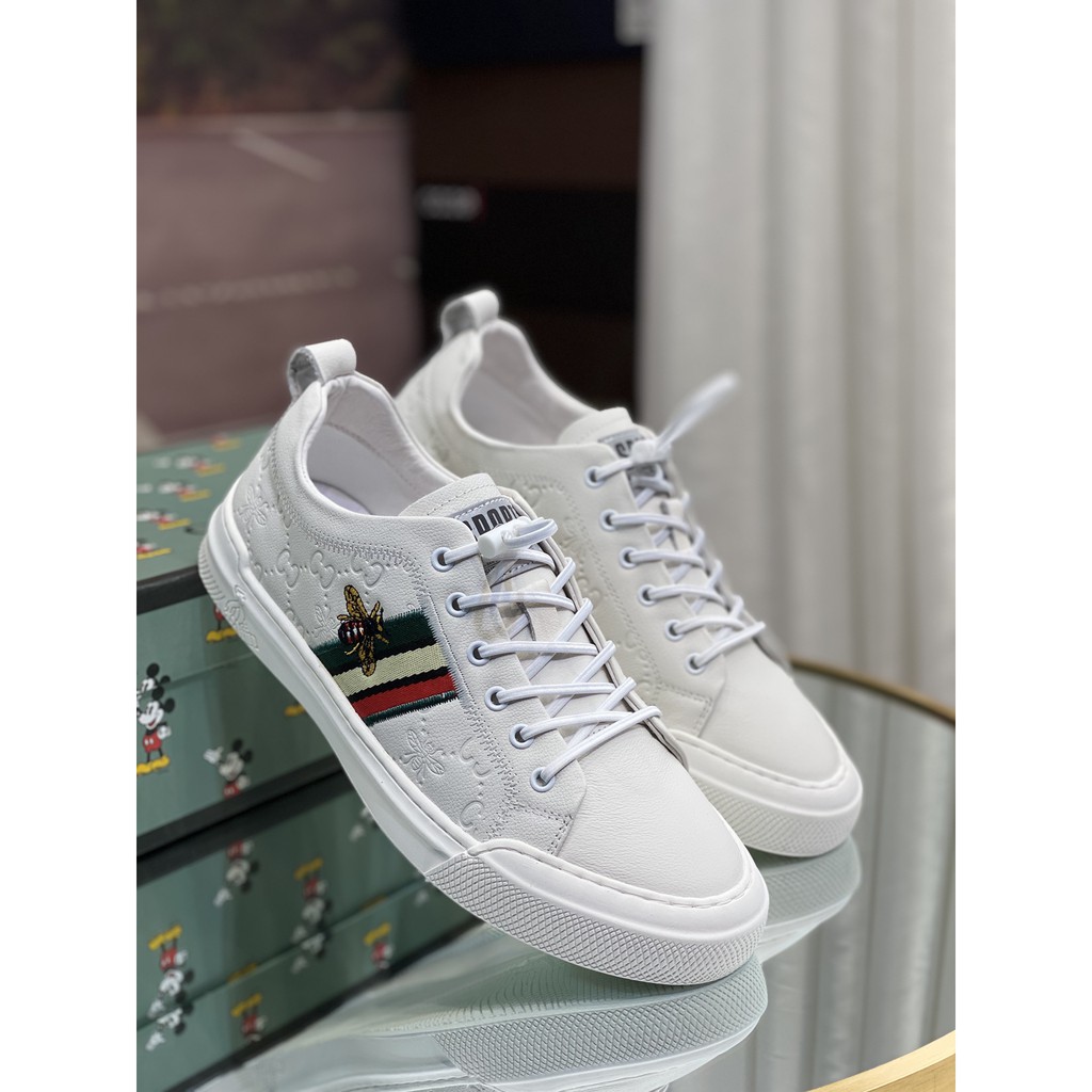 Giày sneakers nam da thật GUCCI GG GC thiết kế họa tiết bắt mắt, trẻ trung