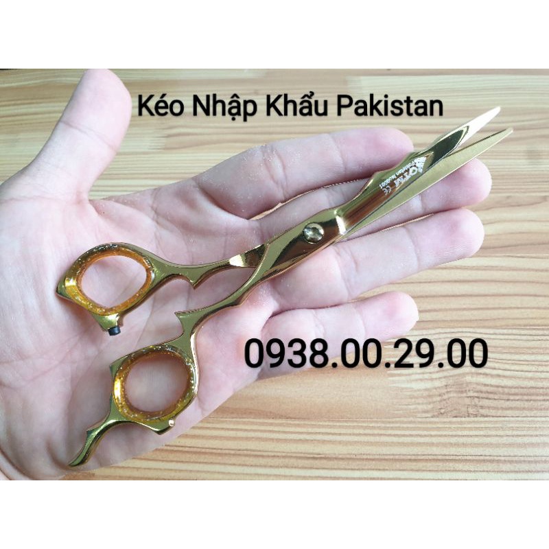 Kéo Cắt Tóc Cao Cấp Pakistan OTM Gold 18k 6inh, Kéo Cắt Tóc Nhập Khẩu Quốc Tế Chuẩn Iso 9001.(Ảnh thật)