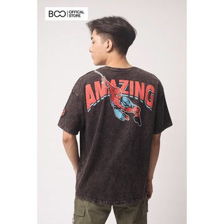  Áo Thun BOO Nam Form Rộng 100% Cotton Cao Cấp In Hình Marvel Vải Loang Màu Độc Đáo