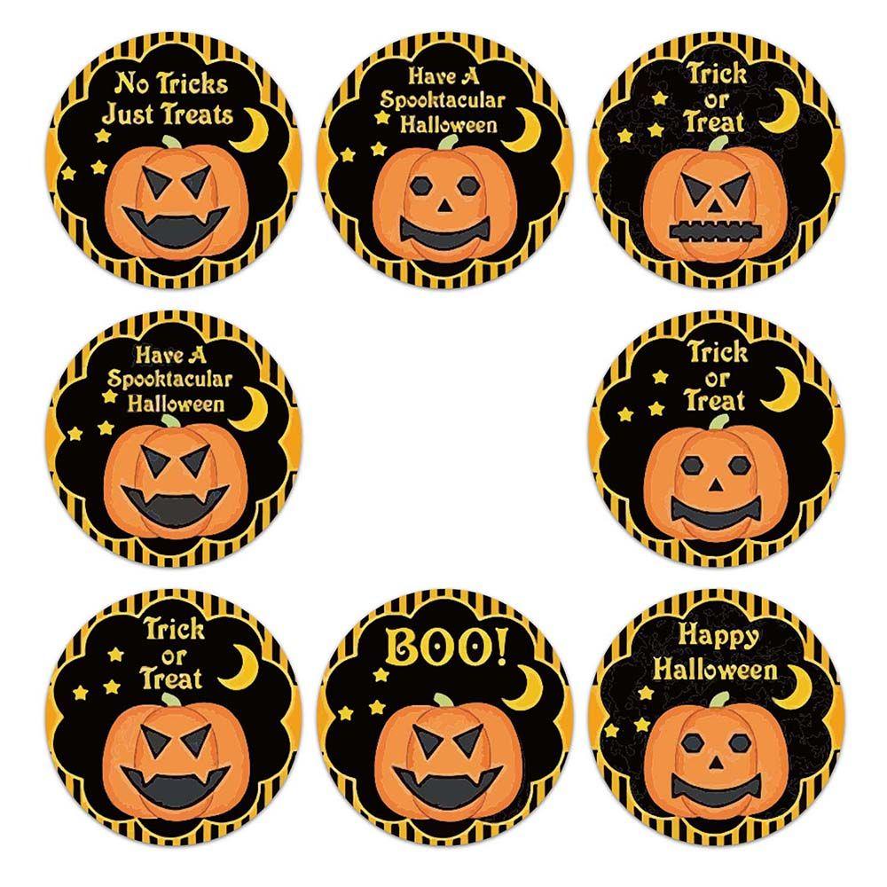 Set 1 / 500 Nhãn Dán Trang Trí Túi Kẹo Họa Tiết Halloween DIY