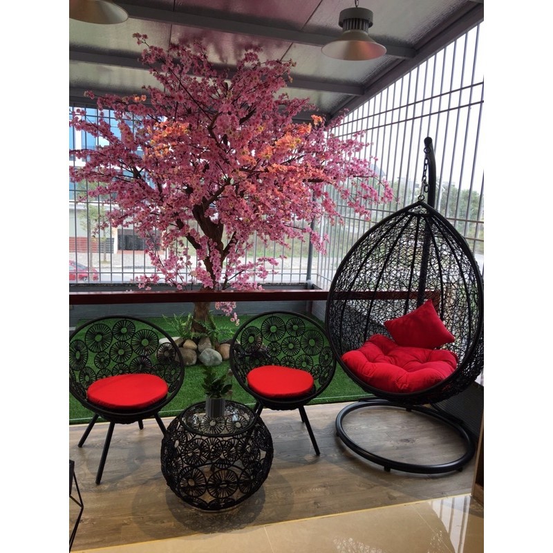 Xích đu giọt nước - xích đu mây nhựa cao cấp