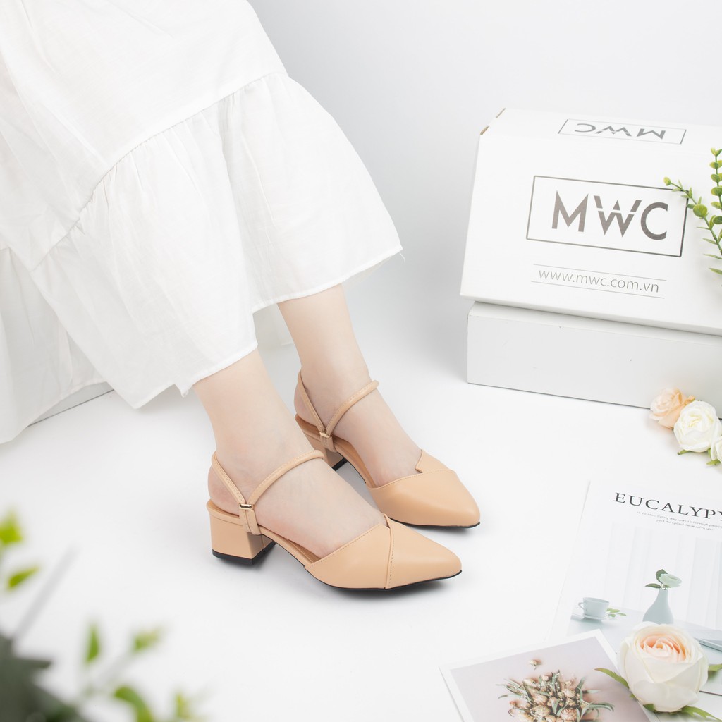 Giày Cao Gót MWC Đế Vuông 5CM Bít Mũi Quai Hậu NUCG-3816