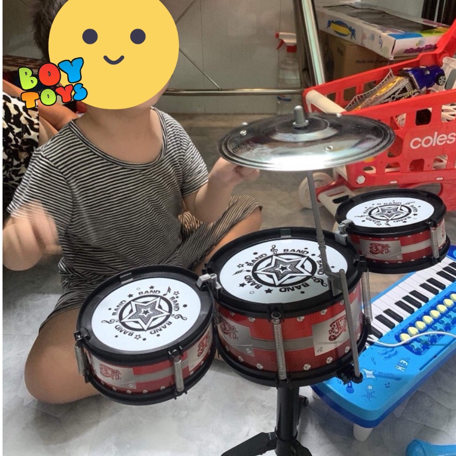 Trống Jazz Drum bộ đồ chơi 3 trống giúp bé phát triển tài năng âm nhạc