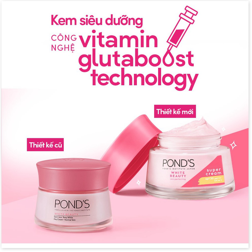 [Mã chiết khấu giảm giá sỉ mỹ phẩm chính hãng] Bộ kem dưỡng Pond's White Beauty trắng hồng rạng rỡ (Ban ngày 50g + Ban đ