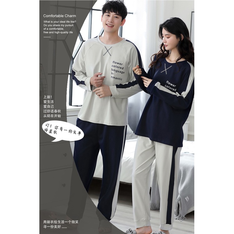 Đồ đôi nam nữ, bộ ngủ đôi dài tay cotton 100% không bai xù, bộ mặc nhà đẹp thu đông