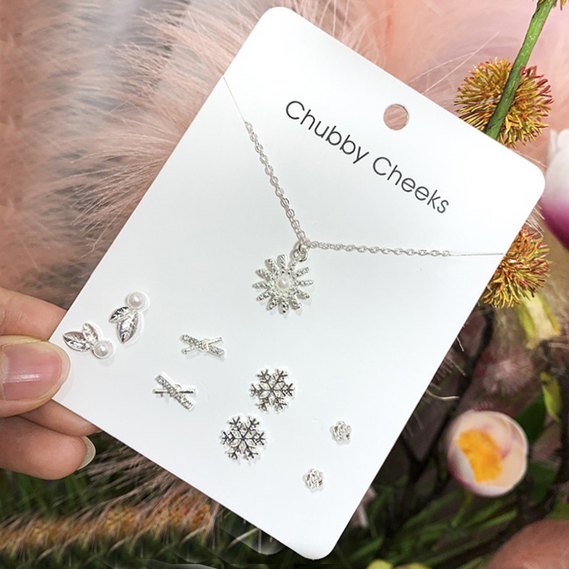 Set dây chuyền + khuyên tai hình trái tim / ngôi sao 20 kiểu phong cách Hàn Quốc