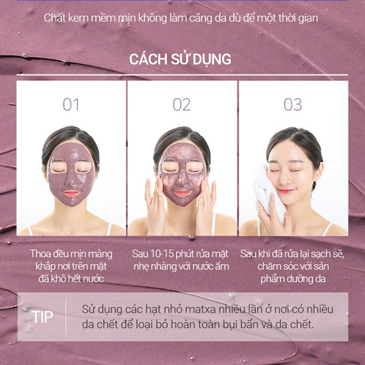 Mặt Nạ Bùn Chiết Xuất Cà Tím Cấp Ẩm Cho Da PAPARECIPE Eggplant Clearing Mud Cream Mask