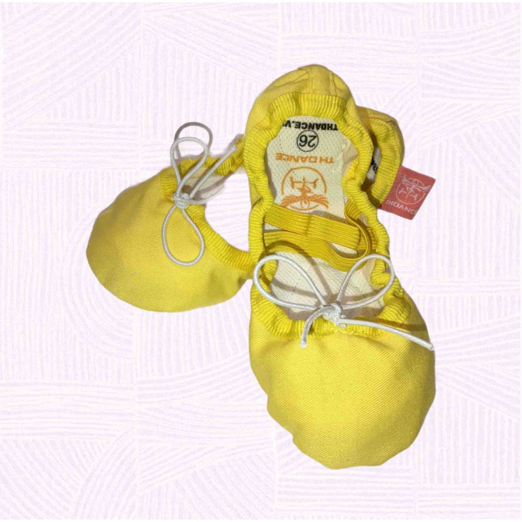 Giày múa Ballet trẻ em | Giày múa màu vàng trơn