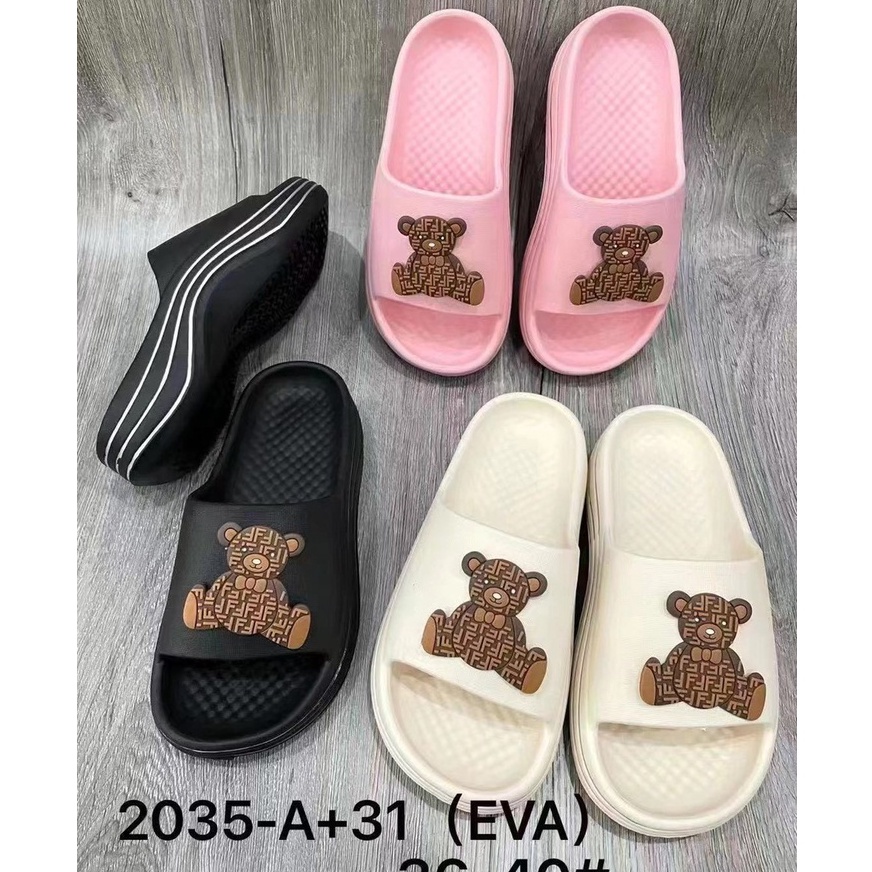 DÉP SIÊU NHẸ HÌNH  GẤU ĐẾ SỌC ĐỘN ĐẾ CAO 3CM ( ĐẶT TĂNG LÊN 2 SIZE)