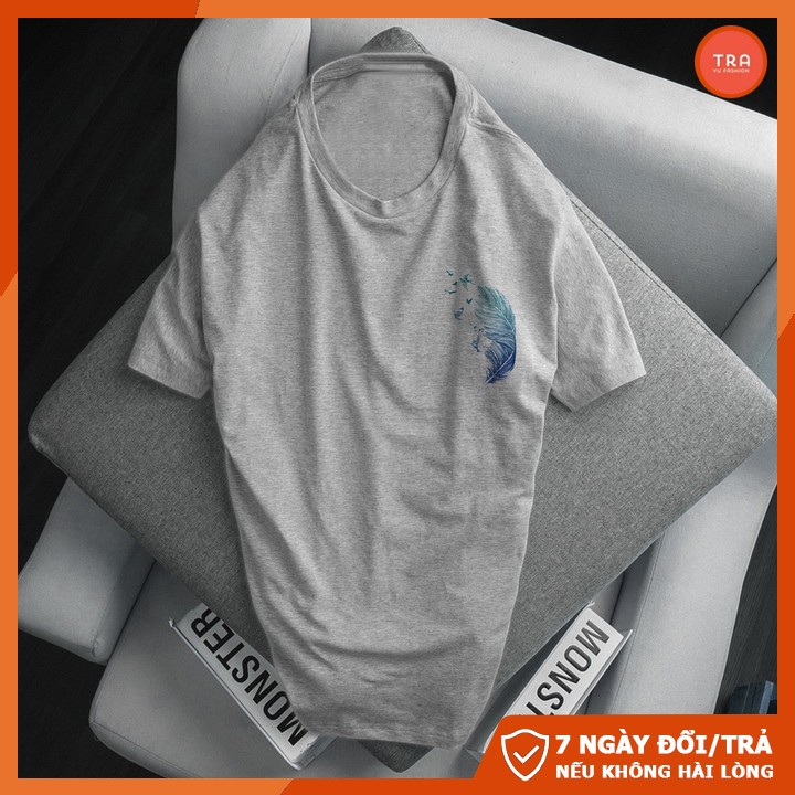 Áo phông trắn nam tay ngắn cổ tròn chất mát in 3D Lông Vũ mã CZ63 | BigBuy360 - bigbuy360.vn