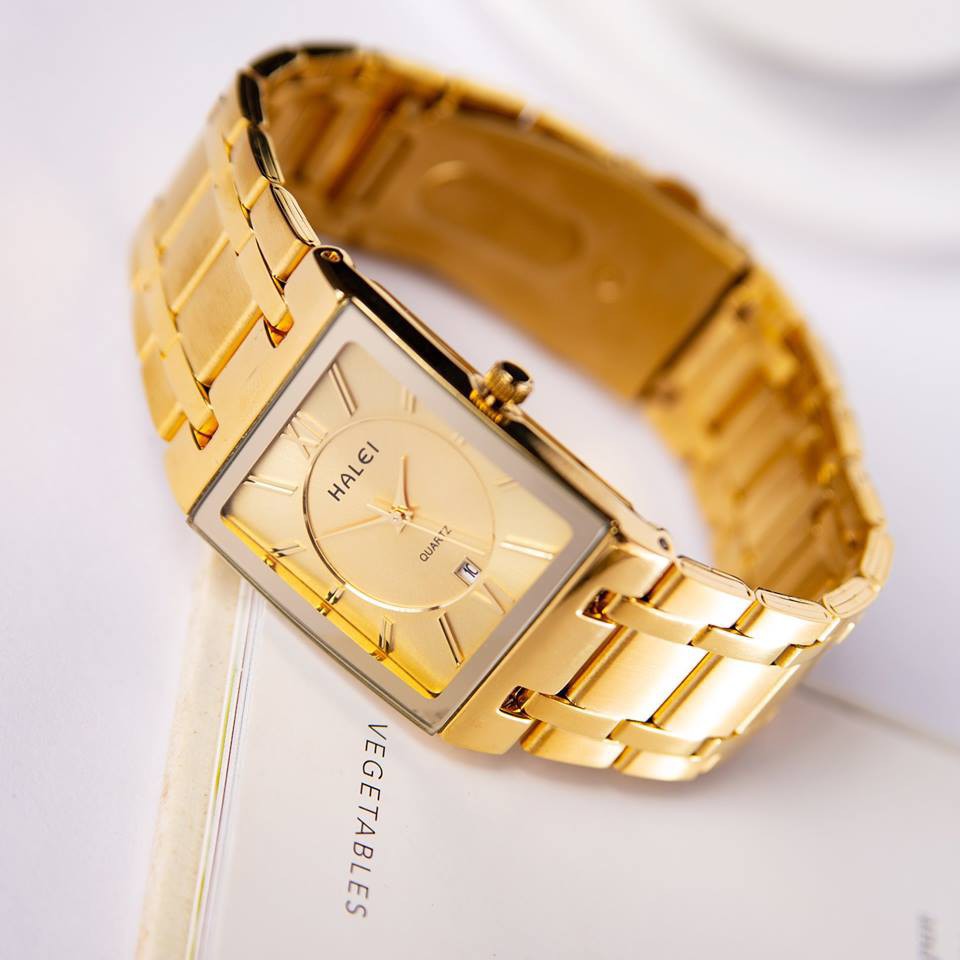 Đồng Hồ Nam HALEI H2 Khung Thép Mạ Vàng Cao Cấp Mặt Vuông Lịch Lãm  Sang Trọng Chống Nước Chống Xước Hiệu Quả | BigBuy360 - bigbuy360.vn