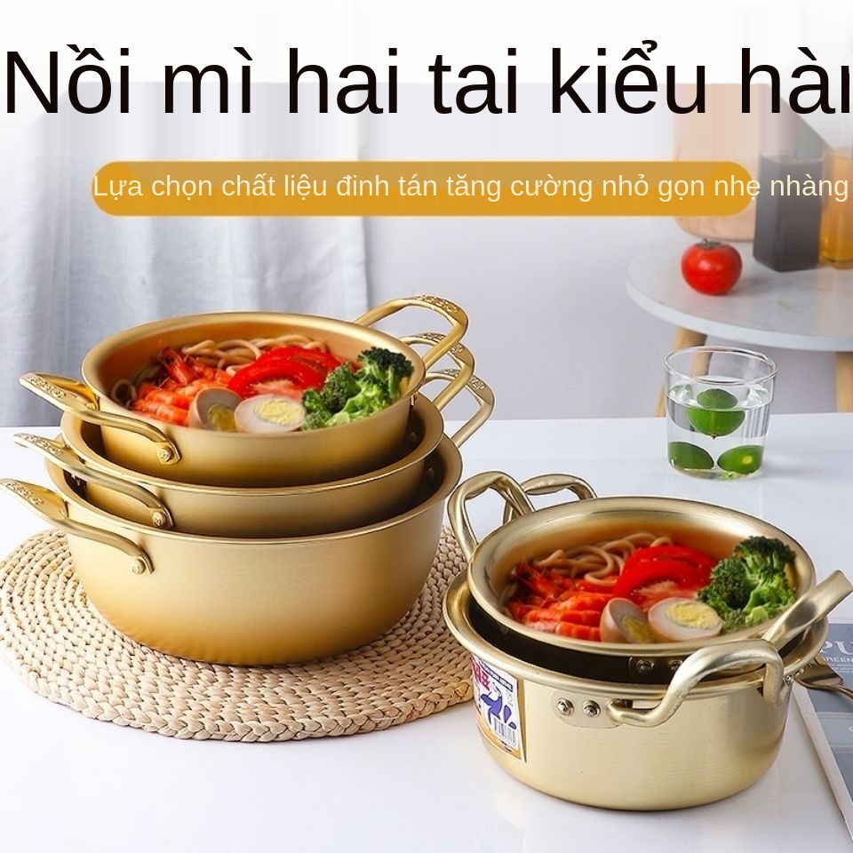 Korea Kitchen Mì ăn liền Nồi nhôm Hợp kim Net Red Double Ear Ramen Pot Nhỏ nấu phở Lạnh Hàn Quốc