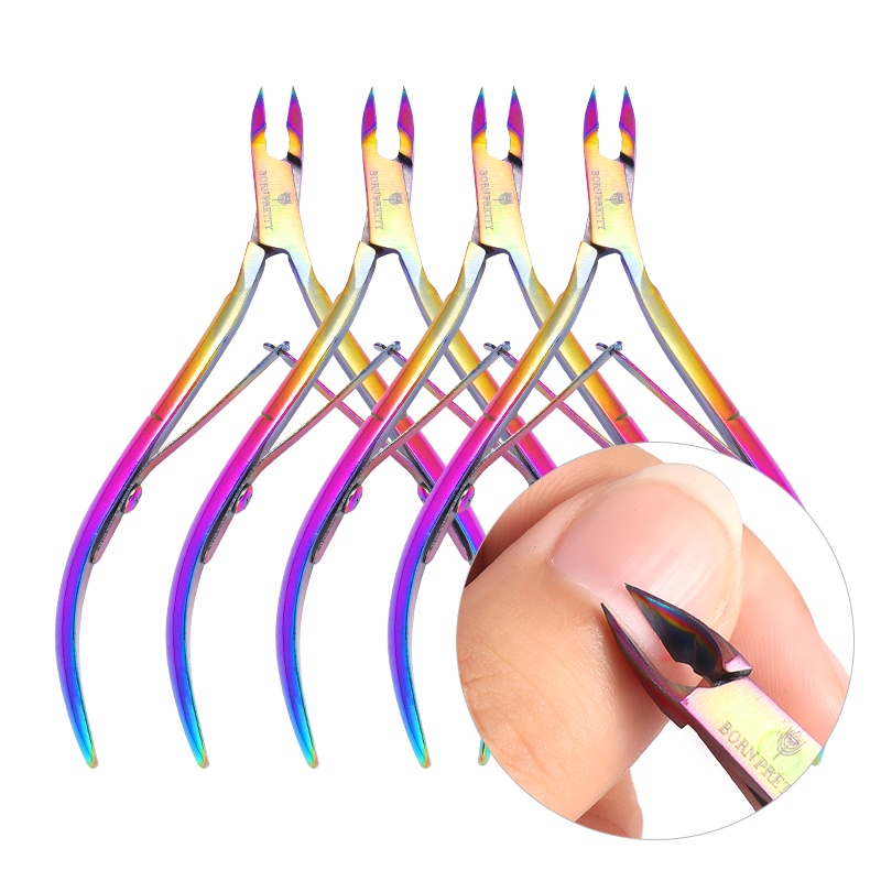Kềm inox BORN PRETTY bỏ da chết màu cầu vồng