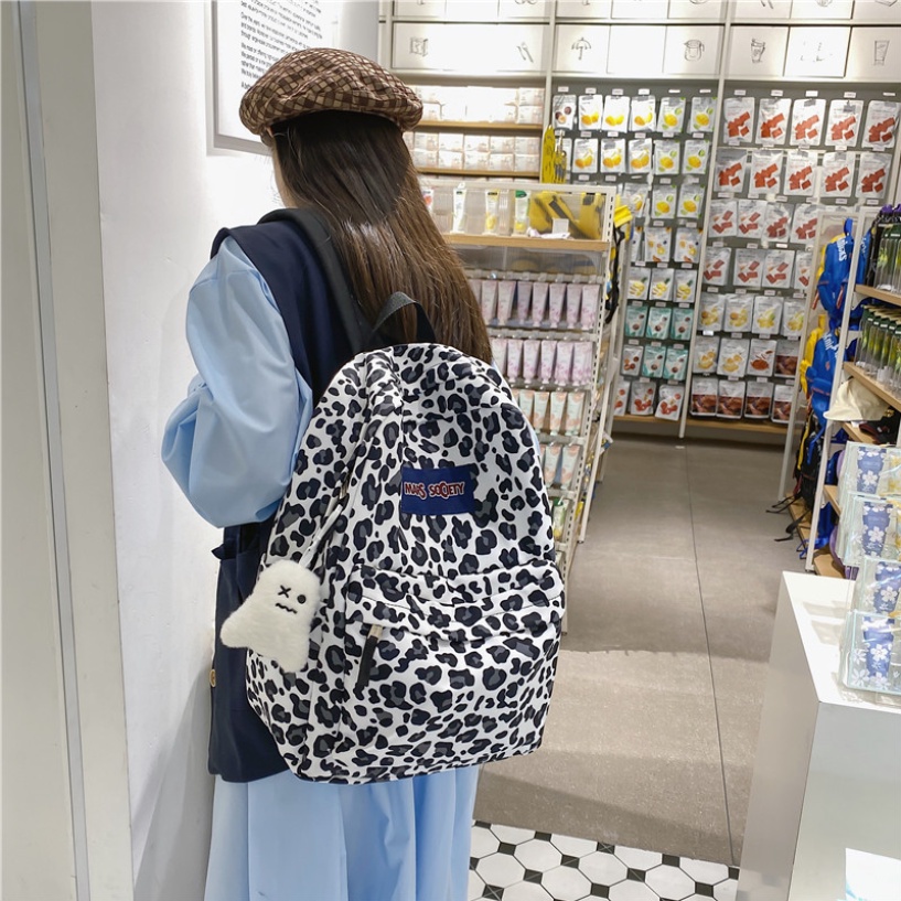Balo nữ thời trang họa tiết da báo sắc màu phong cách Hàn Quốc dễ thương - Cặp sách đi học đi chơi nhiều ngăn đa năng
