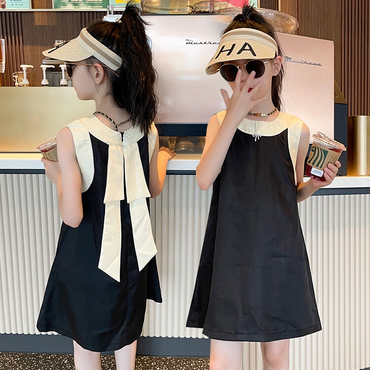 Đầm Sát Nách Màu Đen Thời Trang Cho Bé Gái 5-6 Tuổi 6-7 Tuổi 7-8 Tuổi 8-9 Tuổi 9-10 Tuổi 10-11 Tuổi 11-12 Tuổi 12-13 Tuổi 13-14 Tuổi