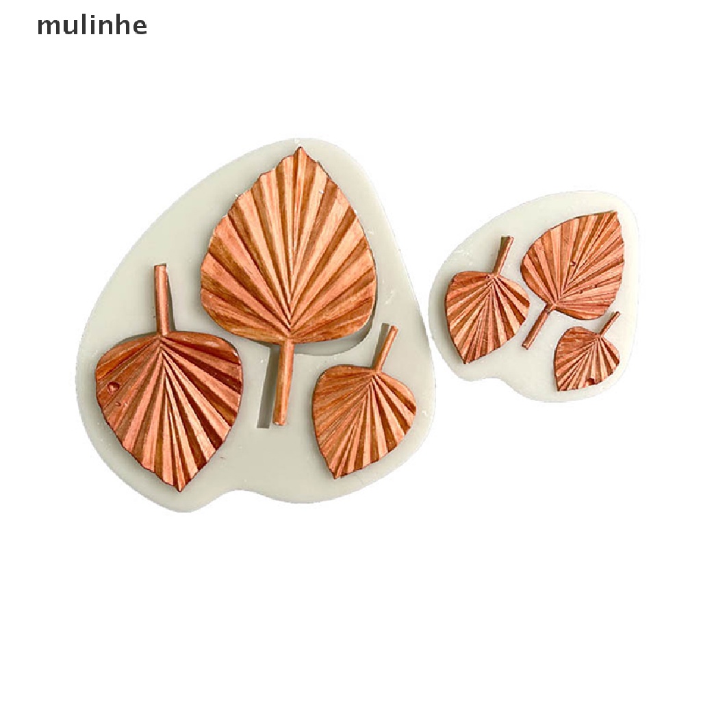 Khuôn Silicone Tạo Hình Làm Bánh Kẹo Hình Chiếc Lá 3 Ngăn