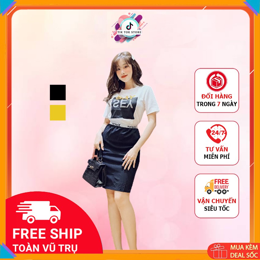 Áo thun tay lỡ và chân váy bút chì, set váy nữ cho mùa hè TIK TOK STORE | BigBuy360 - bigbuy360.vn