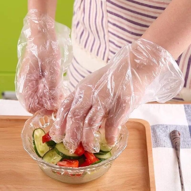Combo 200 găng tay loại vừa dẻo dai, trong suốt, găng tay dùng 1 lần