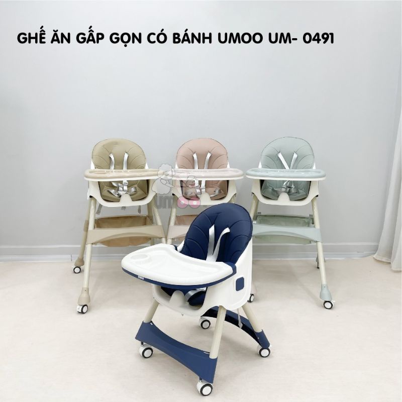 GHẾ ĂN DẶM UMOO (có bánh xe, chỉnh cao thấp)